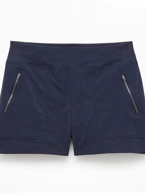 Athleta Women Trekkie North Mid Rise Shorts 12 Black Hiking Travel